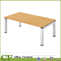 Steel Leg End Table Wooden Rectangular Coffee Table for Meeting Break